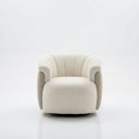 Ver imagem 1 de Poltrona Giratoria Orgânica Elegante Confortavel Redonda Anatomica Sala Quarto Recepção Boucle Bege