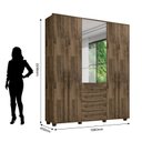 Ver imagem 2 de Roupeiro/armário/guarda Roupas/organizador Lasv Modelo Rústico com 8 Pés em Madeira 3 Portas Sendo a