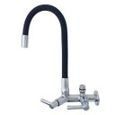 Ver imagem 1 de 2163 C80 Torneira Gourmet Bica Móvel para Parede de Cozinha Tubo Preto Flexível Arejador Acoplado Co