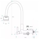 Ver imagem 4 de 2163 C80 Torneira Gourmet Bica Móvel para Parede de Cozinha Tubo Preto Flexível Arejador Acoplado Co