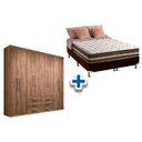 Ver imagem 1 de Cama Box Casal + Colchão Classic + Guarda Roupa Master 8.6 Atacama