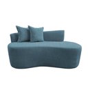 Ver imagem 4 de Namoradeira Sofá Feijão Hana 130cm Orgânica Linho Azul