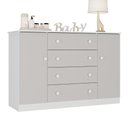 Ver imagem 2 de Cômoda Infantil 125cm 2 Portas e 4 Gavetas Encanto Multimóveis Mp4450 Branco/off White Branco/off