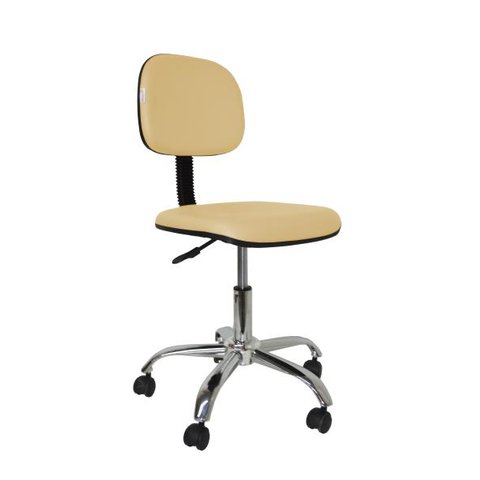 Cadeira Secretaria Giratoria Bolt CR - Couro Sintetico Corano - Bege