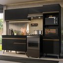 Ver imagem 1 de Armário Cozinha Modulada Completa 252cm Florença Multimóveis MP2452 Preto