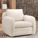 Ver imagem 2 de Poltrona Decorativa Orgânica Sala de Estar Living Eliot F04 Linho Tramado Creme - Lyam Decor