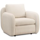 Ver imagem 1 de Poltrona Decorativa Orgânica Sala de Estar Living Eliot F04 Linho Tramado Creme - Lyam Decor