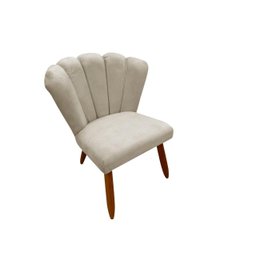 Poltrona Cadeira Pétala Penteadeira - Dritex:suede Bege - 3