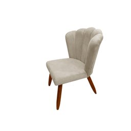 Poltrona Cadeira Pétala Penteadeira - Dritex:suede Bege - 5