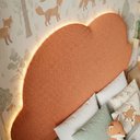 Ver imagem 3 de Cabeceira Infantil Cama Solteiro 100cm Orgânica Curva Nuvem Bouclê Terracota - Montanari's Decor