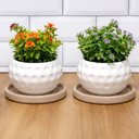 Ver imagem 2 de Kit 2 Pratos Pequenos para Vaso de Flor Tramontina Plástico Reciclável Granito Areia Jardim