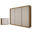 Ver imagem 1 de Guarda Roupa Casal Palazzo e Cômoda Seul Cumaru 25 Fendi - Novo Horizonte