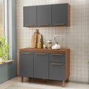 Ver imagem 2 de Armario de Cozinha Pop 120 Cm com 6 Portas e 1 Gaveta Freijo/chumbo/freijo