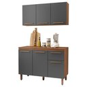Ver imagem 1 de Armario de Cozinha Pop 120 Cm com 6 Portas e 1 Gaveta Freijo/chumbo/freijo