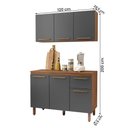 Ver imagem 4 de Armario de Cozinha Pop 120 Cm com 6 Portas e 1 Gaveta Freijo/chumbo/freijo