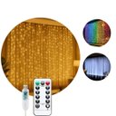 Ver imagem 1 de Cortina 300 Led 3x3m Branco Quente Pisca 8 Modos de Iluminação Luz Fada Usb Decoração Natal Festa