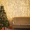 Ver mais imagens de Cortina 300 Led 3x3m Branco Quente Pisca 8 Modos de Iluminação Luz Fada Usb Decoração Natal Festa