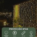 Ver imagem 3 de Cortina 300 Led 3x3m Branco Quente Pisca 8 Modos de Iluminação Luz Fada Usb Decoração Natal Festa