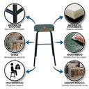 Ver imagem 3 de Kit 02 Banquetas Médias para Cozinha Vik Estofada Couríssimo Verde - Abmaza
