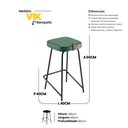 Ver imagem 4 de Kit 02 Banquetas Médias para Cozinha Vik Estofada Couríssimo Verde - Abmaza