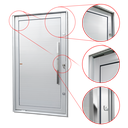 Ver imagem 4 de Porta Pivotante Alumínio Lambril c/Puxador Dir. Elite Branco 216x120 Brimak