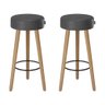 Kit 02 Banquetas Alta 80cm com 3 pés Palito Londres Salaone:Preto - 1