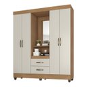 Ver imagem 2 de Guarda Roupa Solteiro 4 Portas Nature Off White com Espelho