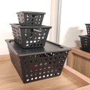 Ver imagem 5 de 3 Cestos Organizadores Coza One P M G Caixa Organizadora Preta De Brinquedos Objetos