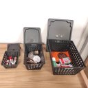 Ver imagem 2 de 3 Cestos Organizadores Coza One P M G Caixa Organizadora Preta De Brinquedos Objetos
