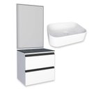 Ver imagem 1 de Conjunto Para Banheiro Aço Gabinete Gaia 60 Com Espelho e Cuba Luna Cozimax Branco
