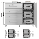 Ver imagem 2 de Cômoda Grécia com 1 Porta com Detalhe Ripado e 4 Gavetas 1 Tranca com Chave Branco