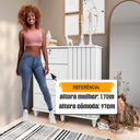 Ver imagem 7 de Cômoda Grécia com 1 Porta com Detalhe Ripado e 4 Gavetas 1 Tranca com Chave Branco