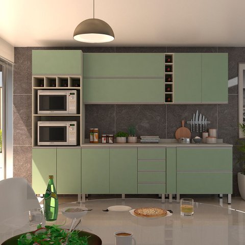 Cozinha Completa 7 Peças com Tampo Lis Luciane Móveis