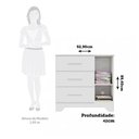 Ver imagem 2 de Cômoda Infantil Popy Retrô Peroba em MDF Branco 1 Porta Lisa