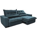 Ver imagem 7 de Sofa Retrátil e Reclinável 2,92m com Molas Ensacadas Cama Inbox Soft Tecido Velusoft Petróleo