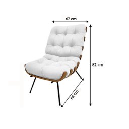 Poltrona Costela Decorativa Sala De Estar Luxo Suede Rosa - 3