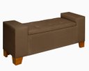 Ver imagem 1 de Recamier Baú Berlin 1,30m Decorativo Premium para Cama Casal Estilo Closet Estofado Cor Marrom