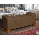 Ver imagem 2 de Recamier Baú Berlin 1,30m Decorativo Premium para Cama Casal Estilo Closet Estofado Cor Marrom