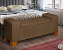 Ver imagem 2 de Recamier Baú Berlin 1,30m Decorativo Premium para Cama Casal Estilo Closet Estofado Cor Marrom