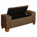 Ver imagem 4 de Recamier Baú Berlin 1,30m Decorativo Premium para Cama Casal Estilo Closet Estofado Cor Marrom