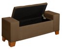 Ver imagem 4 de Recamier Baú Berlin 1,30m Decorativo Premium para Cama Casal Estilo Closet Estofado Cor Marrom