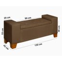 Ver imagem 6 de Recamier Baú Berlin 1,30m Decorativo Premium para Cama Casal Estilo Closet Estofado Cor Marrom
