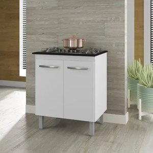 Balcão Cooktop 5 Bocas Multiuso Cozinha 2 Portas Armarinho Cuzinha