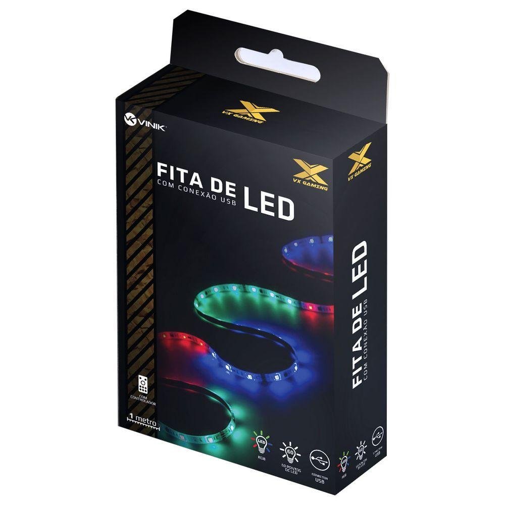 Fita de Led Vx Gaming Rgb Conexao Usb 1m - 10