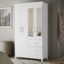 Ver imagem 4 de Berço com Guarda Roupa Americano Soft Mobi 4 Portas Branco Albatroz Móveis