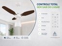 Ver imagem 3 de Ventilador Teto Venti-Delta Eco Ventus Inverter 55W Controle Remoto Bivolt Branco Imbuia