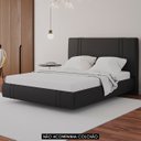 Ver imagem 2 de Cama Queen Flutuante com Cabeceira 160cm Lyra Sintético Preto S05 - Mpozenato