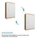 Ver imagem 4 de Guarda Roupa Infantil Elô 4 Portas e 4 Gavetas Branco Brilho/amêndoa - Móveis Peroba