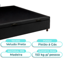 Ver imagem 2 de Cama Box Baú Casal Preto Nature 138x188