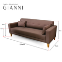 Ver imagem 5 de Sofá Gianni | Pé Trapézio & Tecido Acquablock Impermeável | 220cm | Camurça